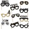 Big Dot of Happiness Hello New Year Glasses - Paper Card Stock 2024 NYE Party Photo Booth Props Kit - 10 Count